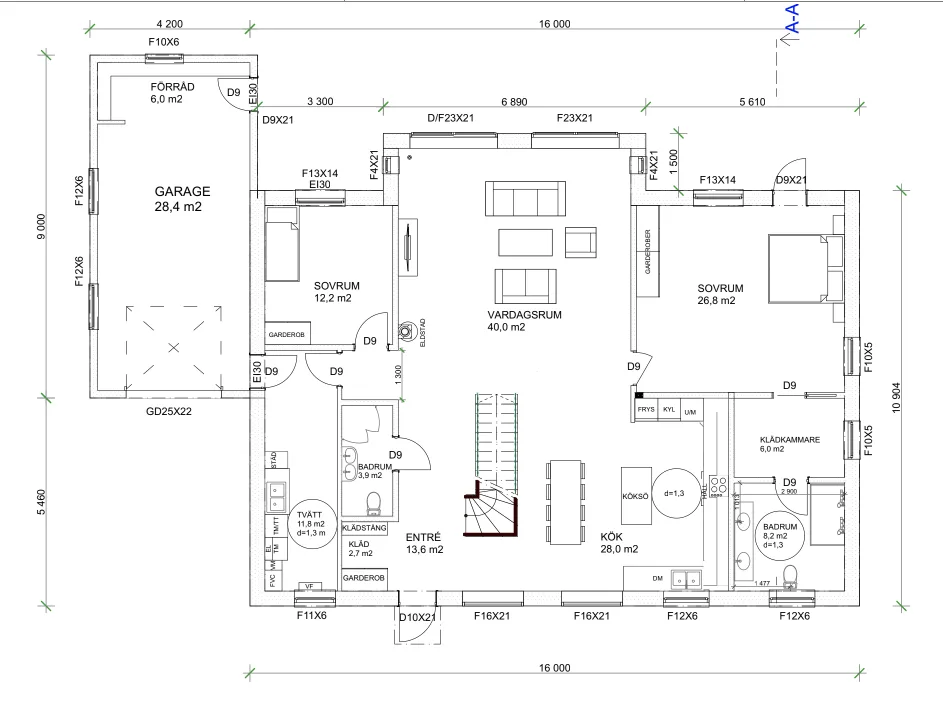 Villa Bjärred planritning 2