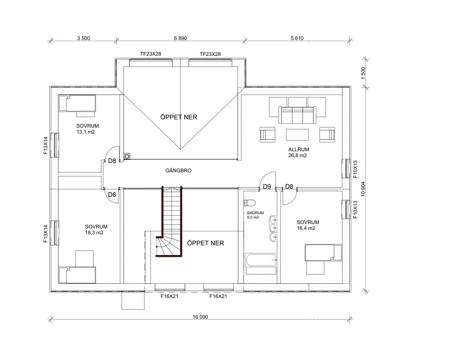 Villa Bjärred planritning 1