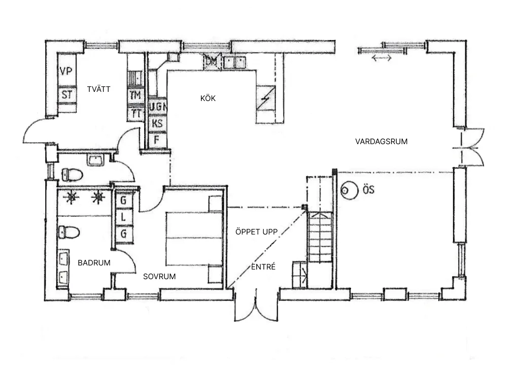 Villa Bunkeflo planritning 1