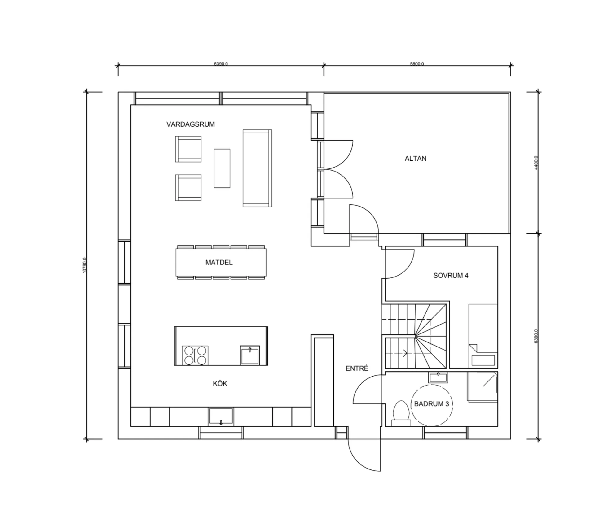 Villa Danderyd planritning 2