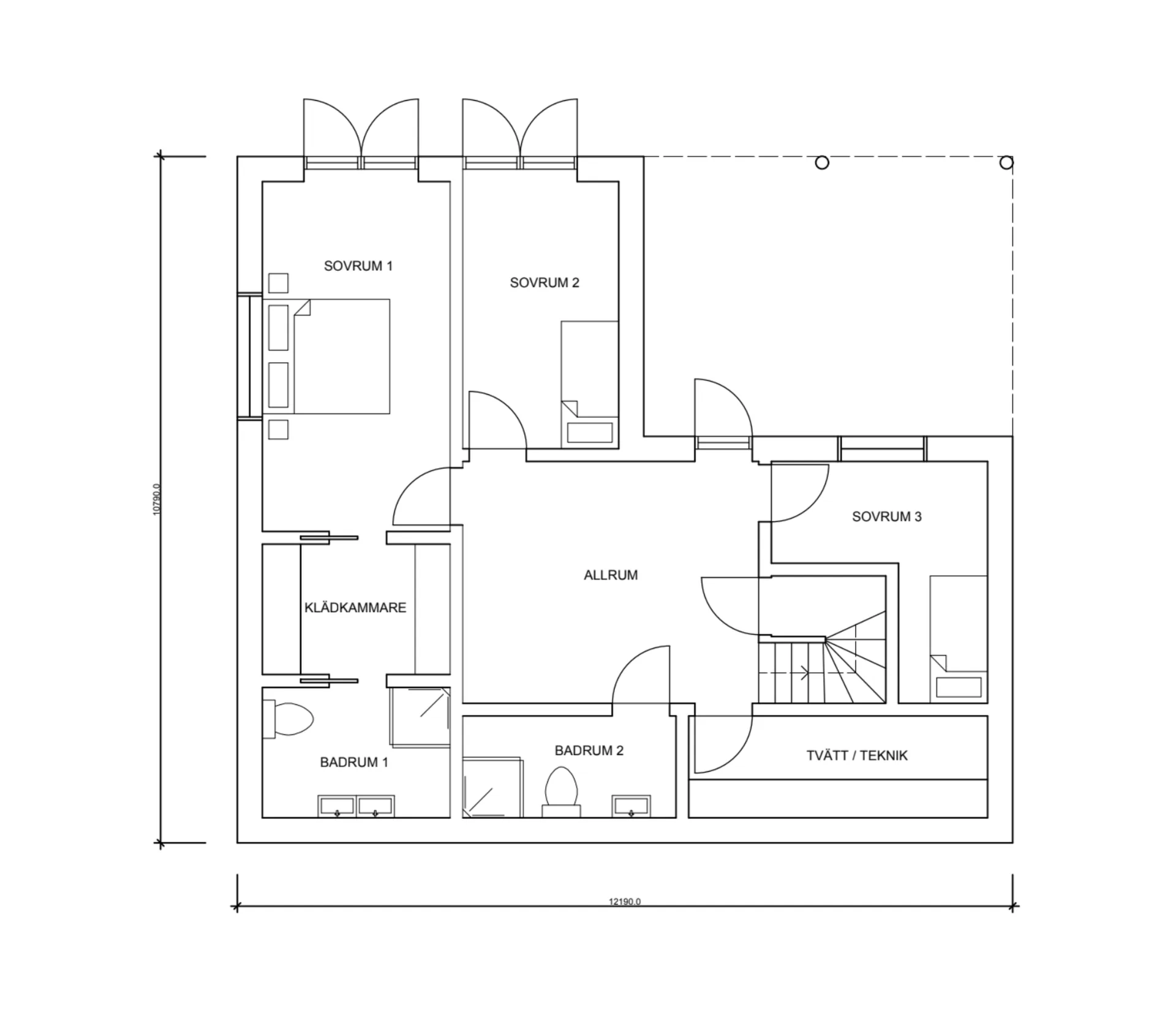 Villa Danderyd planritning 1