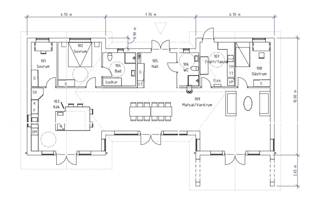 Villa Falsterbo planritning 1