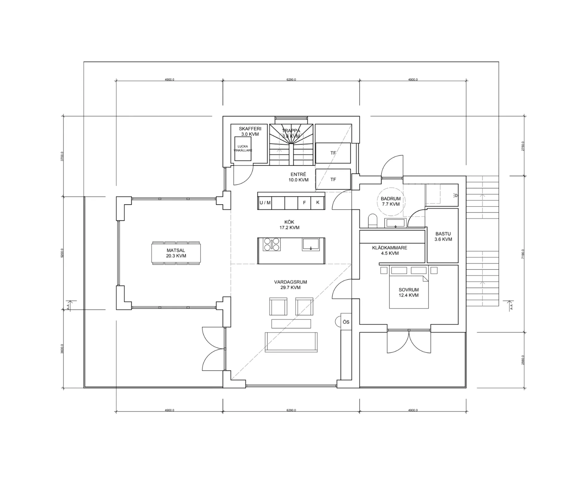 Villa Göteborg planritning 3