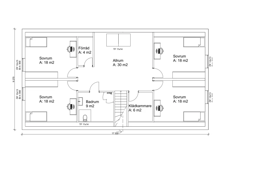 Villa Grevie planritning 2