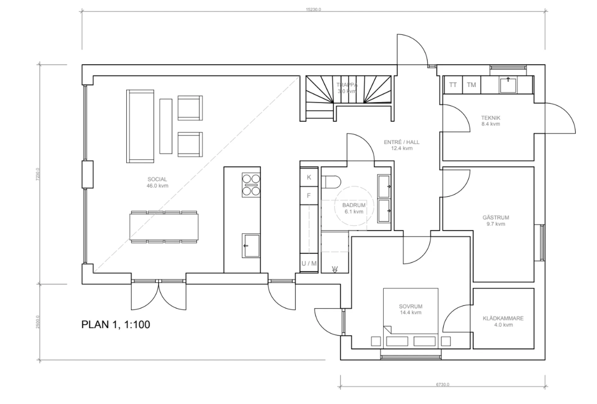 Villa Hällsvik planritning 1