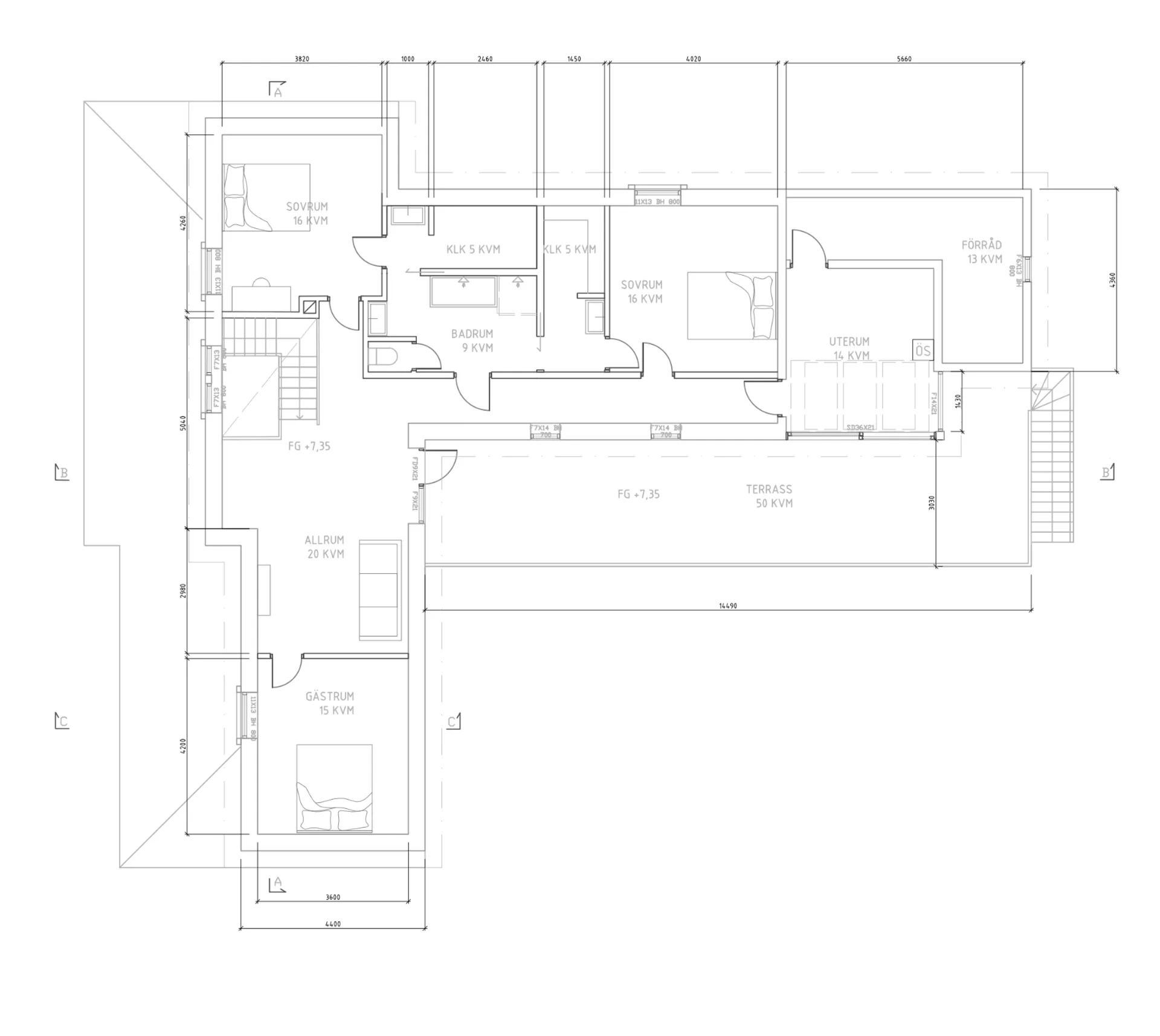 Villa Helsingborg planritning 1