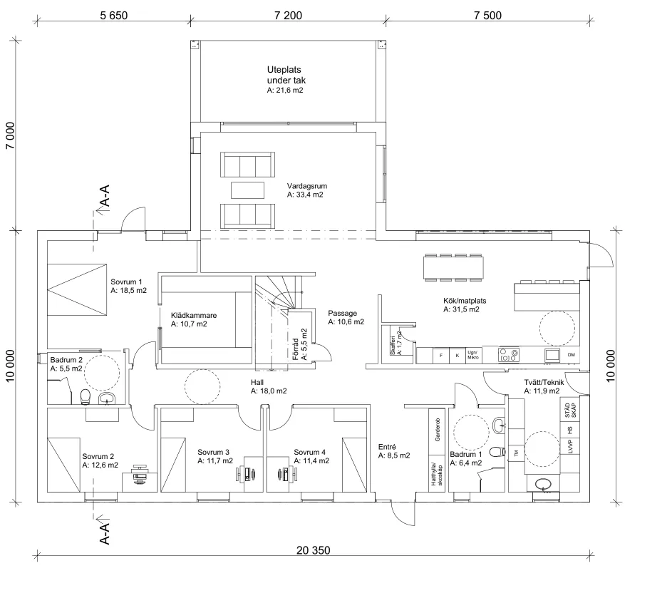 Villa Höganäs planritning 2