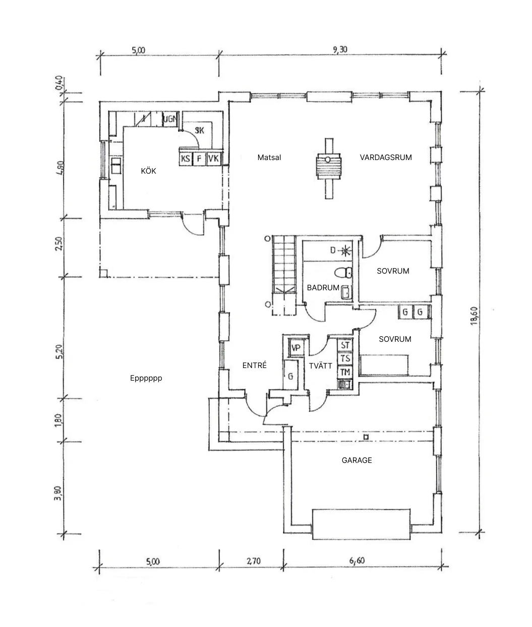 Villa Lidingö planritning 1