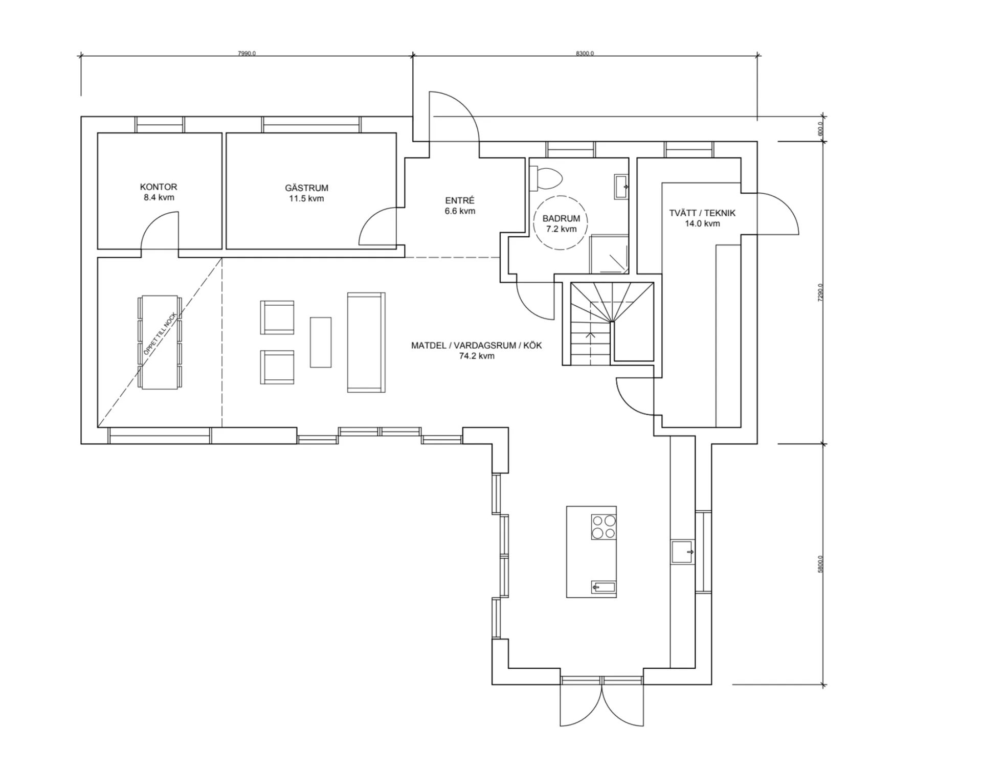 Villa Ljunghusen planritning 2