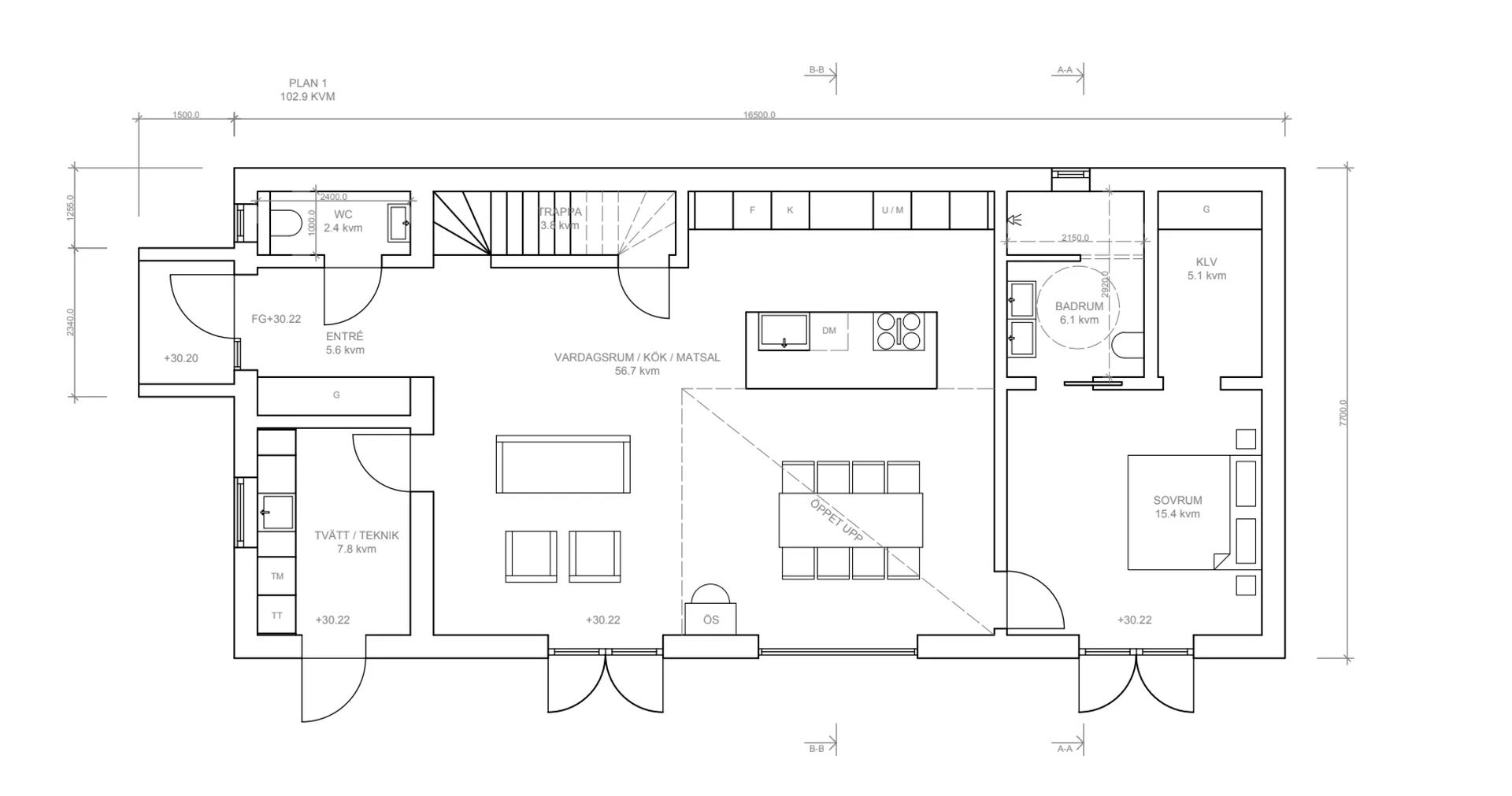 Villa Malmö planritning 1