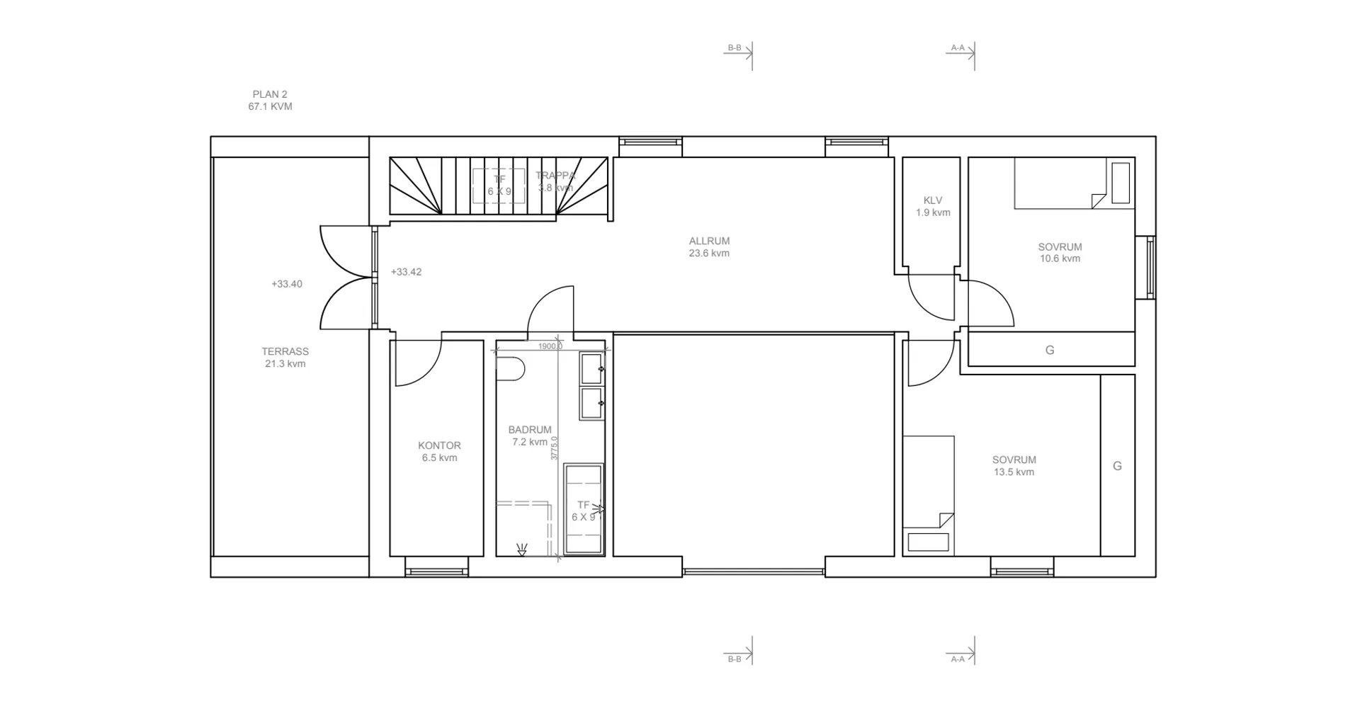 Villa Malmö planritning 2