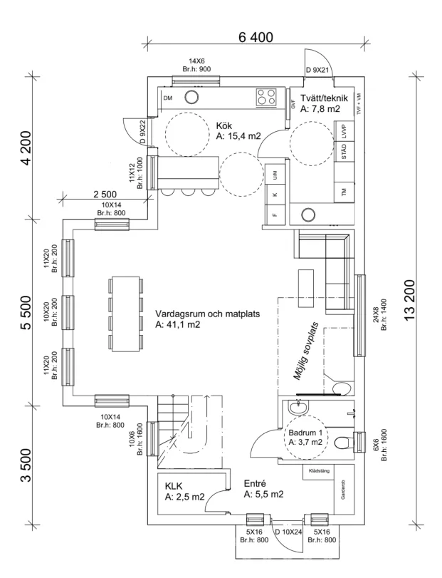 Villa Torekov planritning 1