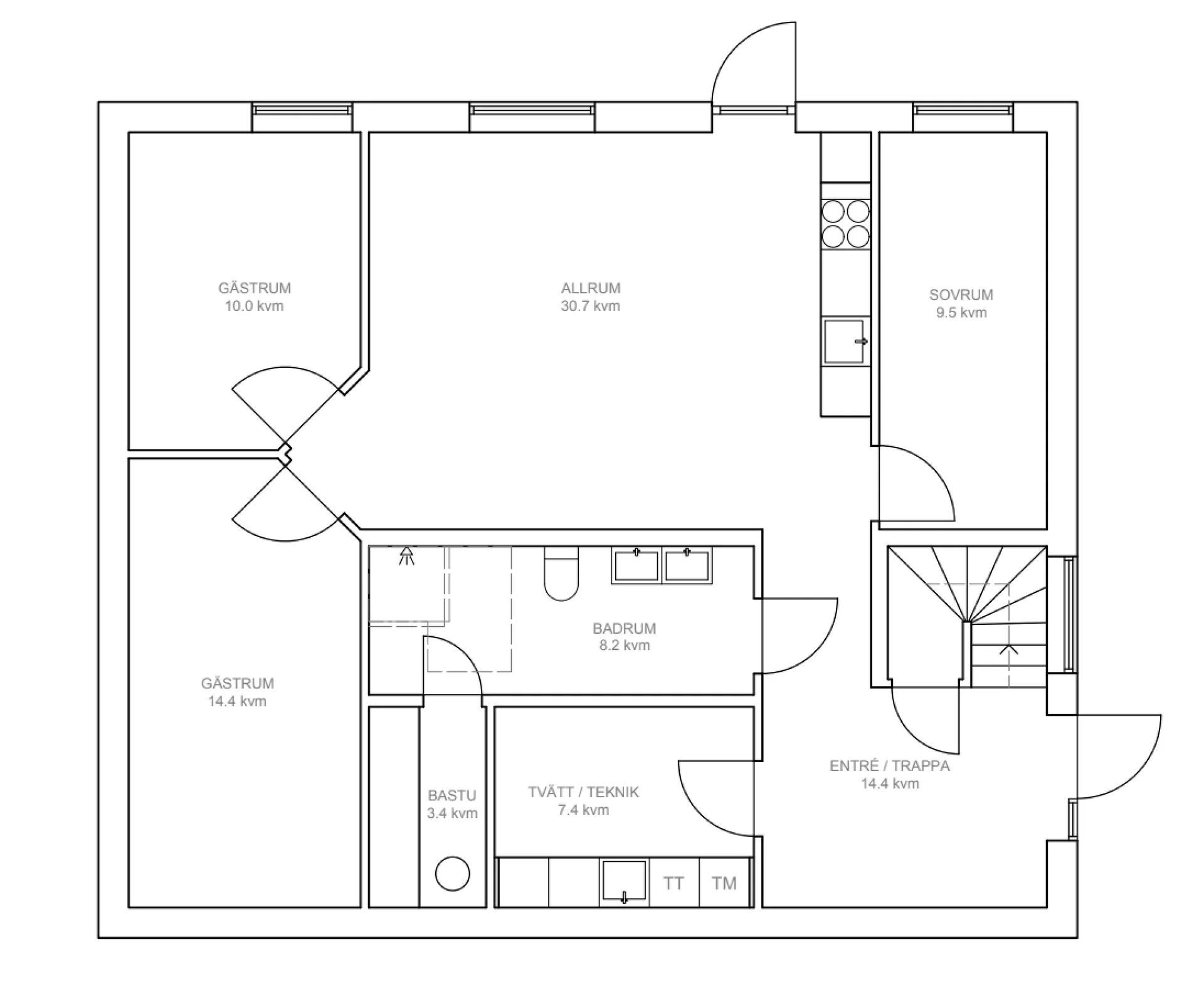 Villa Torslanda planritning 2