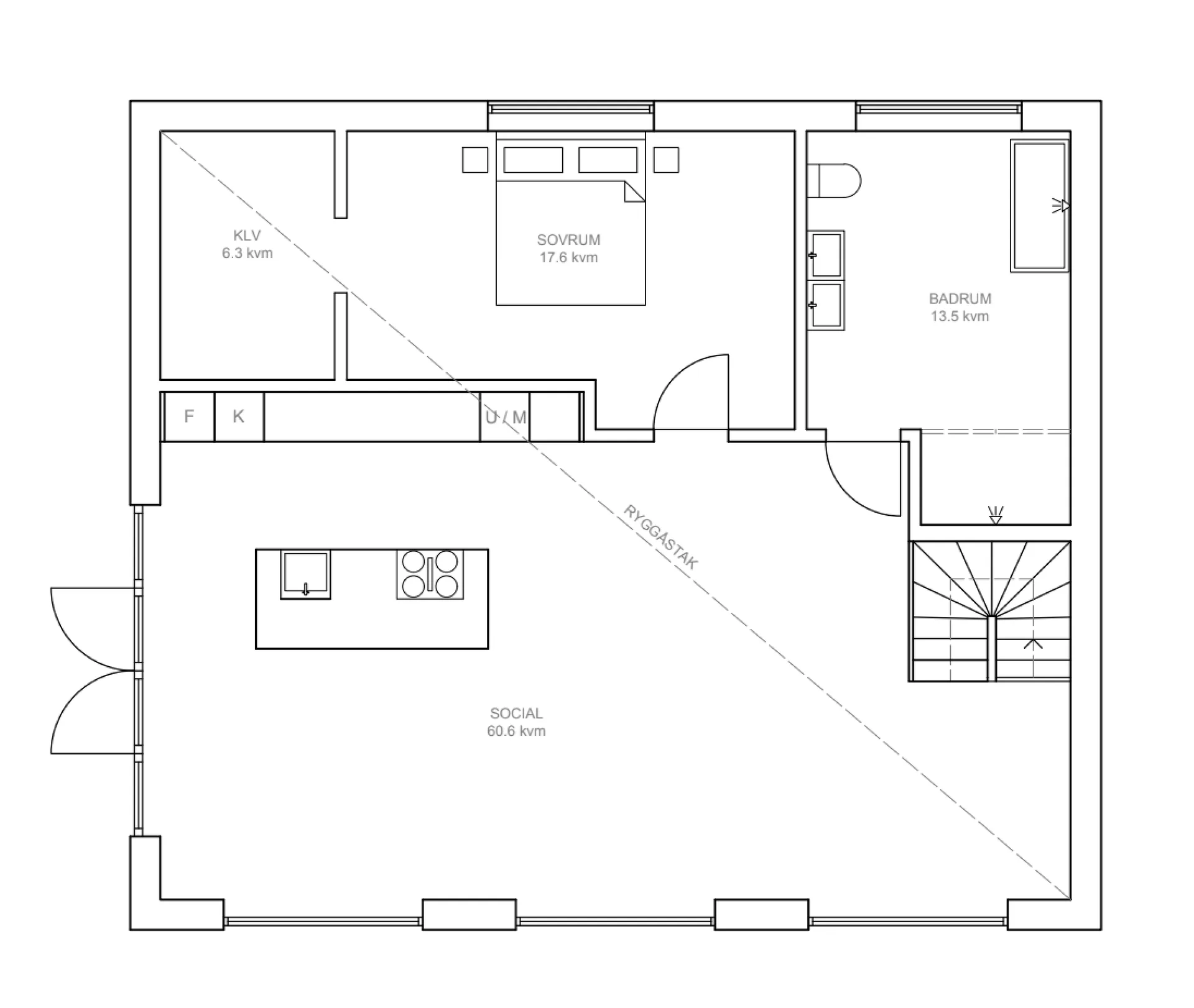 Villa Torslanda planritning 1