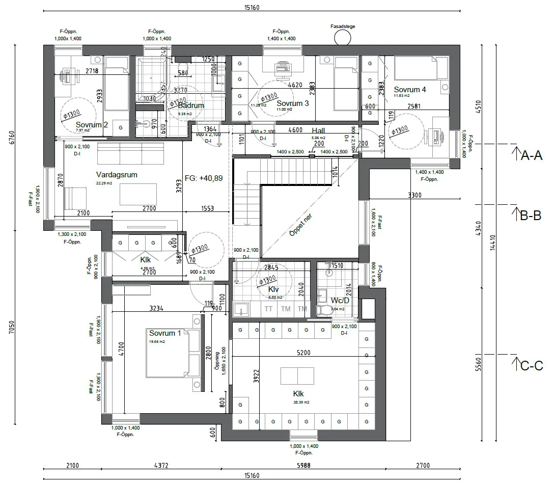 Planlösning övre plan