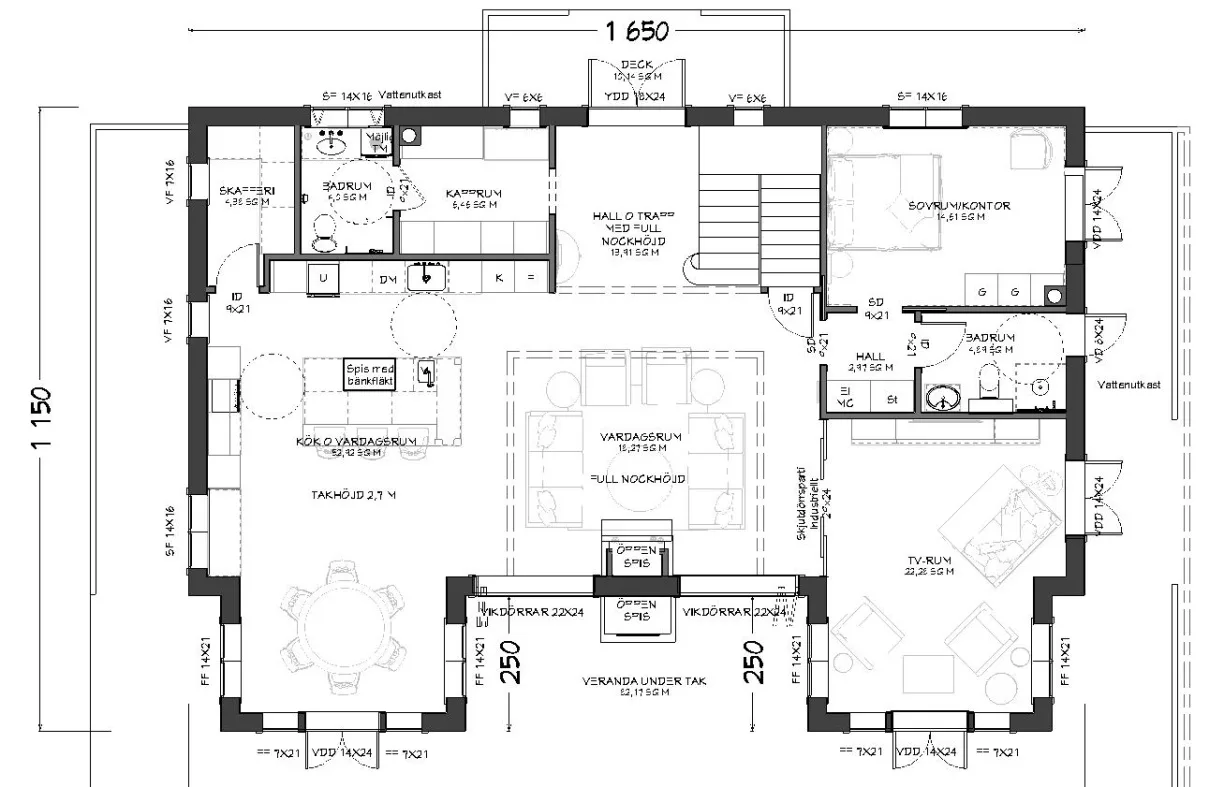 villa gunilla 269 kvm planritning 1