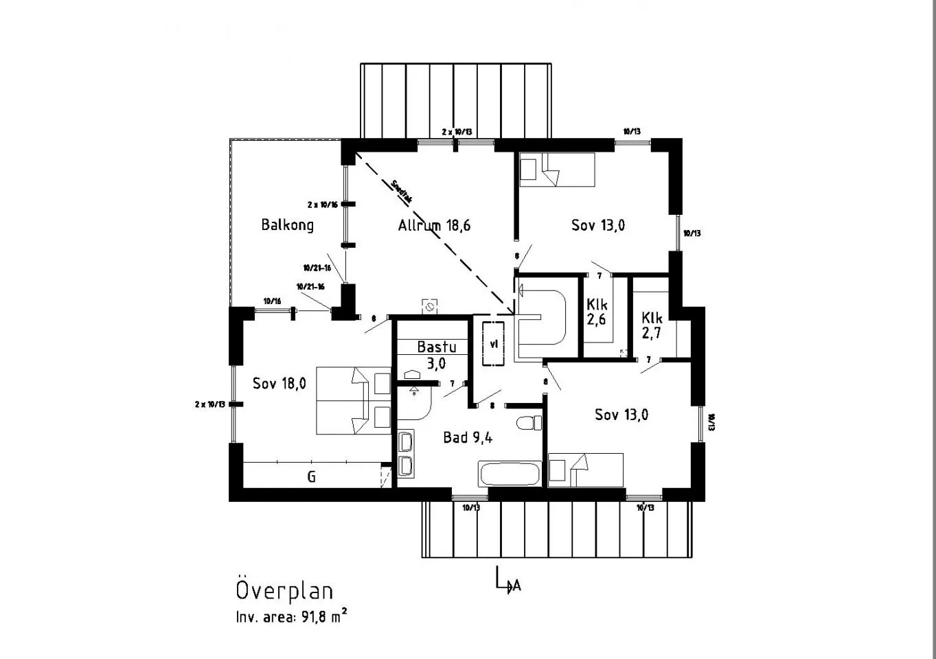 Vitemölla planritning 2