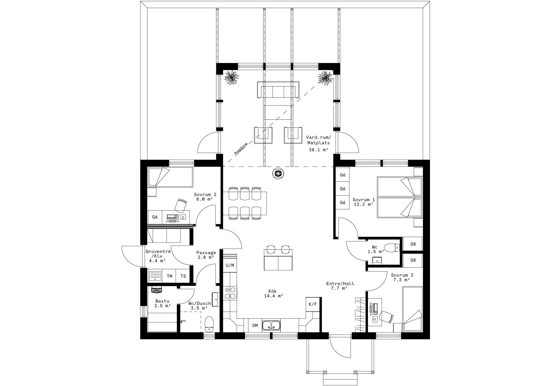 Ramsta Fritidshus planritning 1