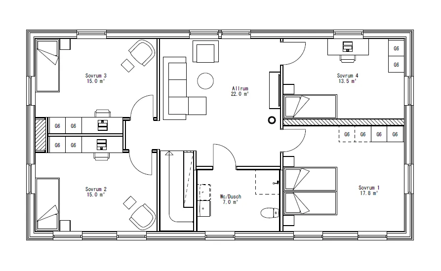 Villa Svanö Tvåplan planritning 2