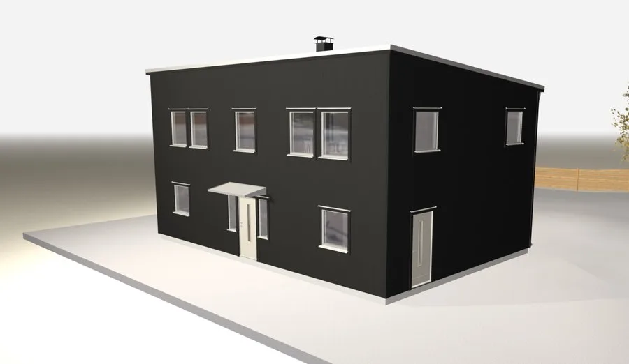 Villa Kvadrat – Modernt pulpettak
