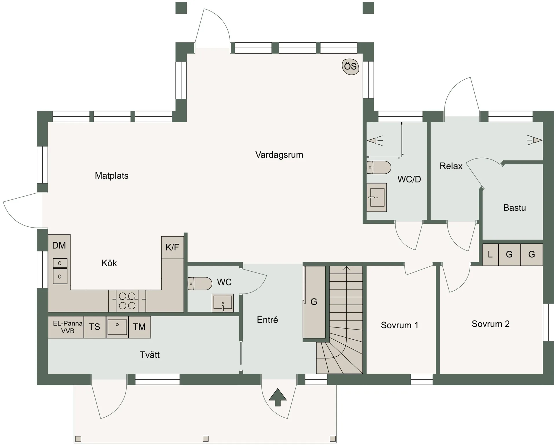 1370 Björnkullen - planlösning bottenplan
