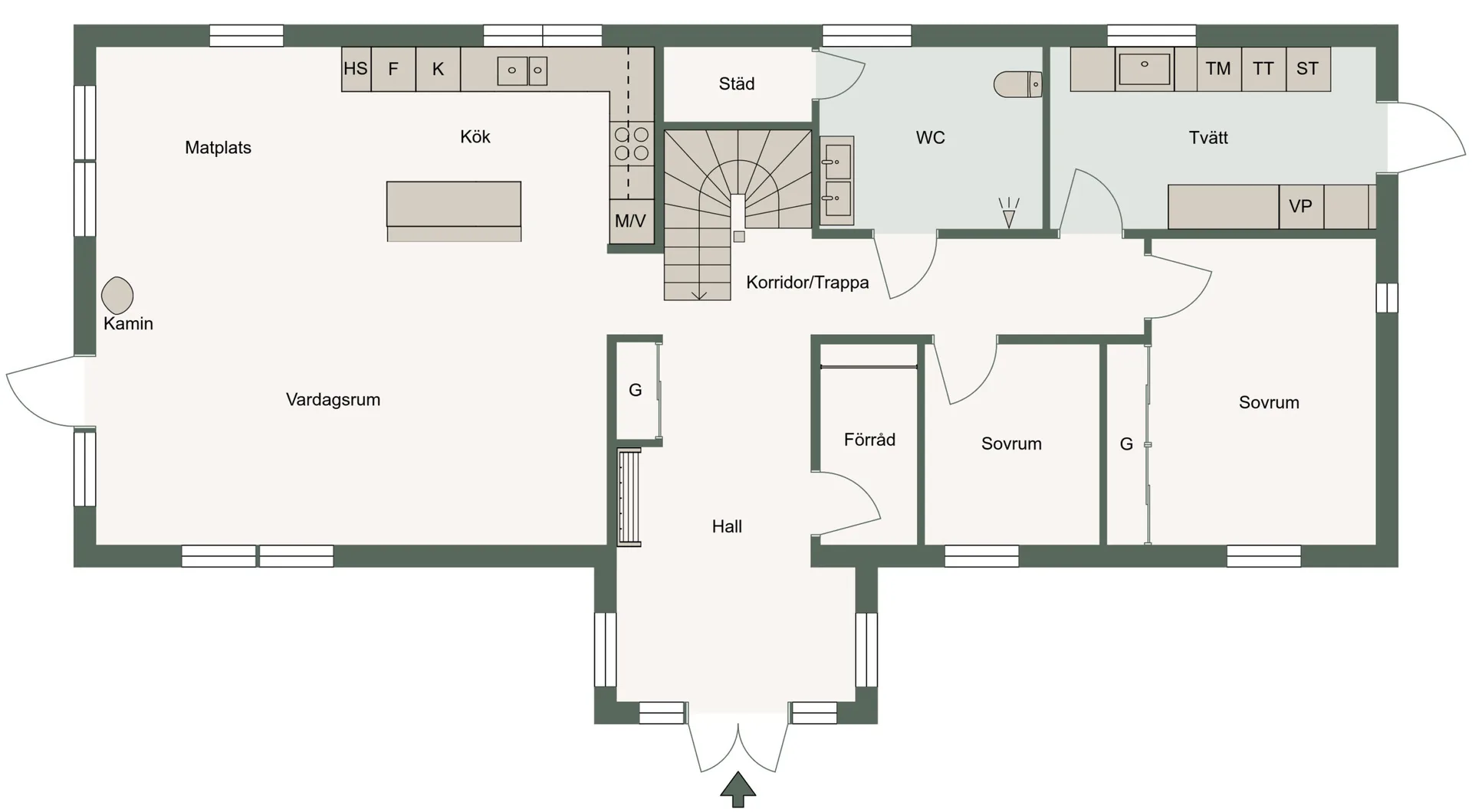 Lögdeå - planlösning bottenplan