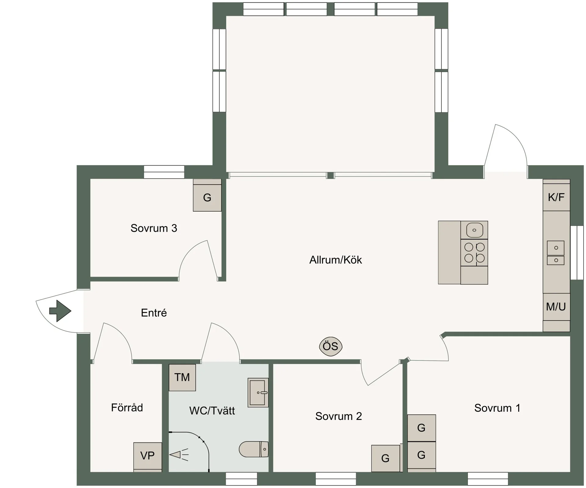 TH97 Middagskullen - planlösning
