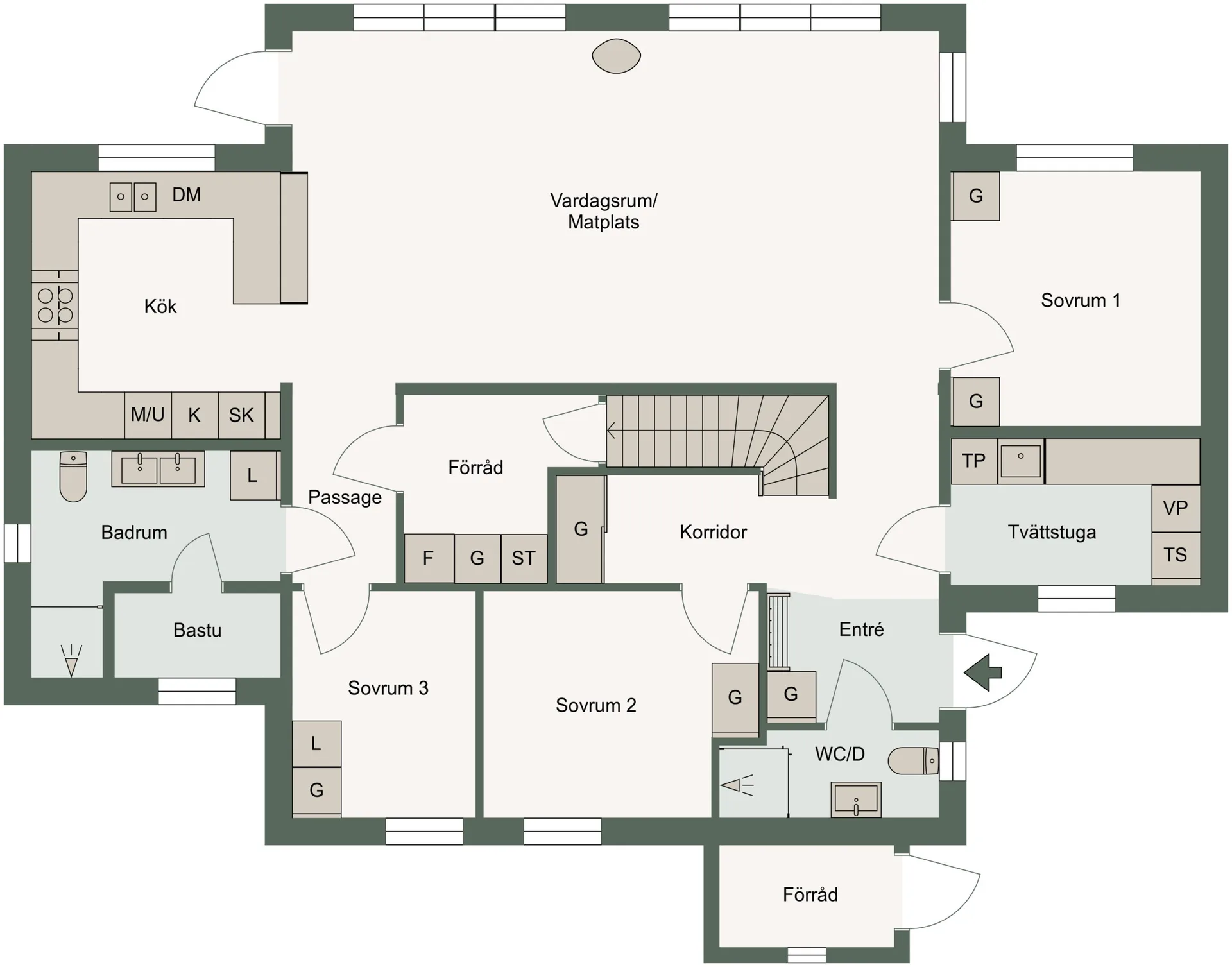 1320 Kittelfjäll - planlösning bottenplan