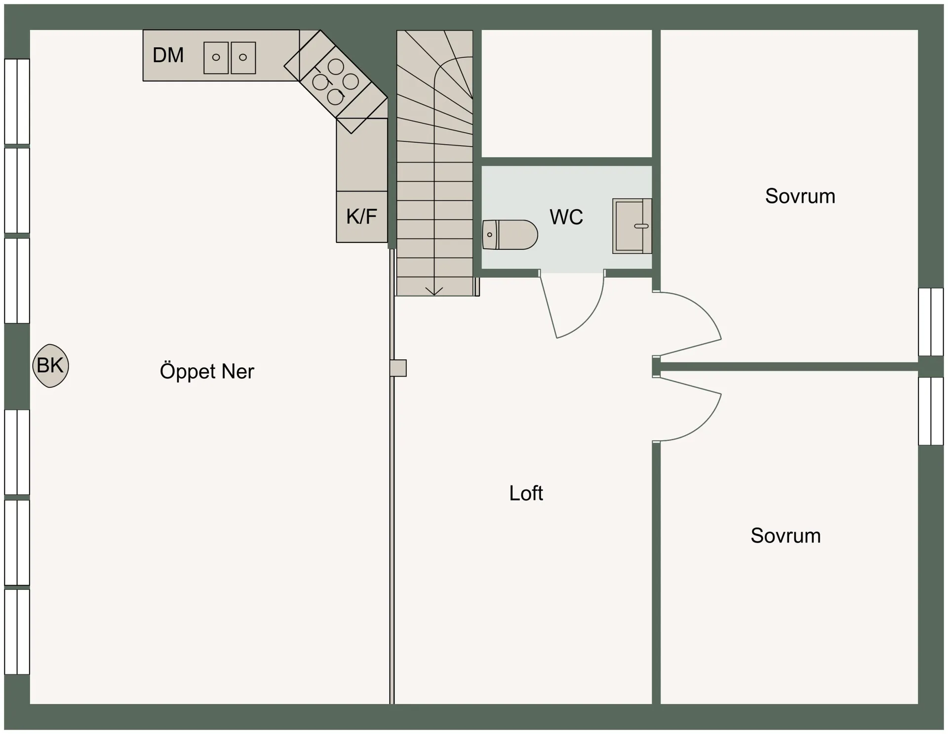 TH95L Skidspåret - planlösning loft