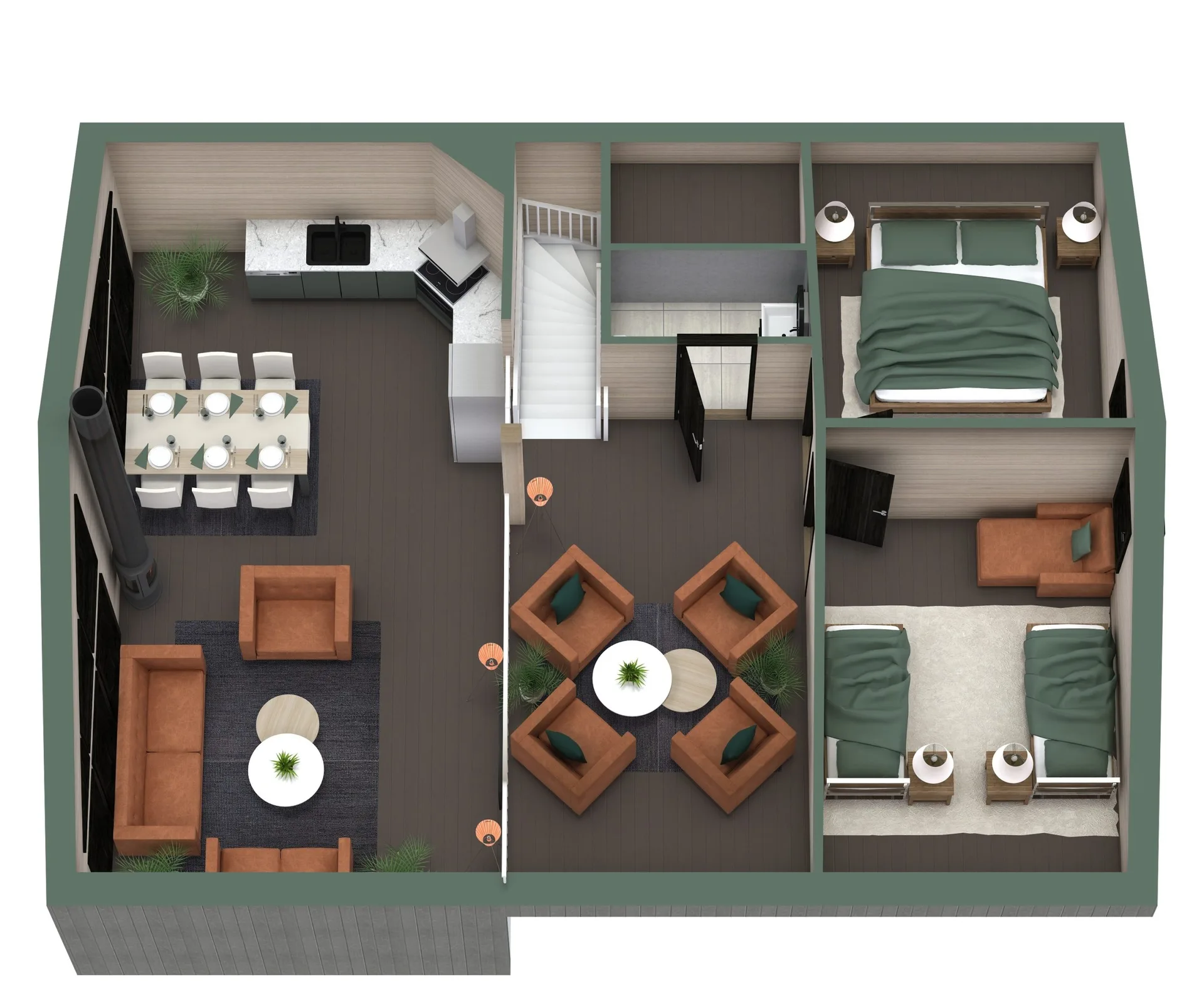 TH95L Skidspåret - 3d planritning loft