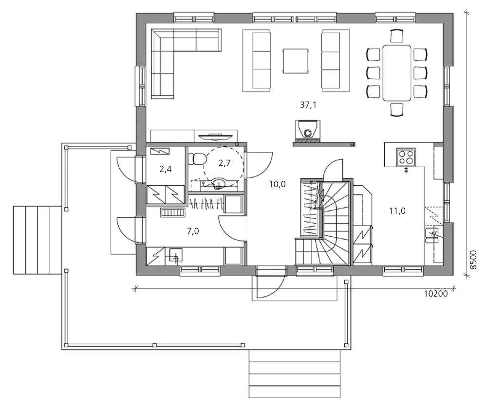 Carolina 135 planritning