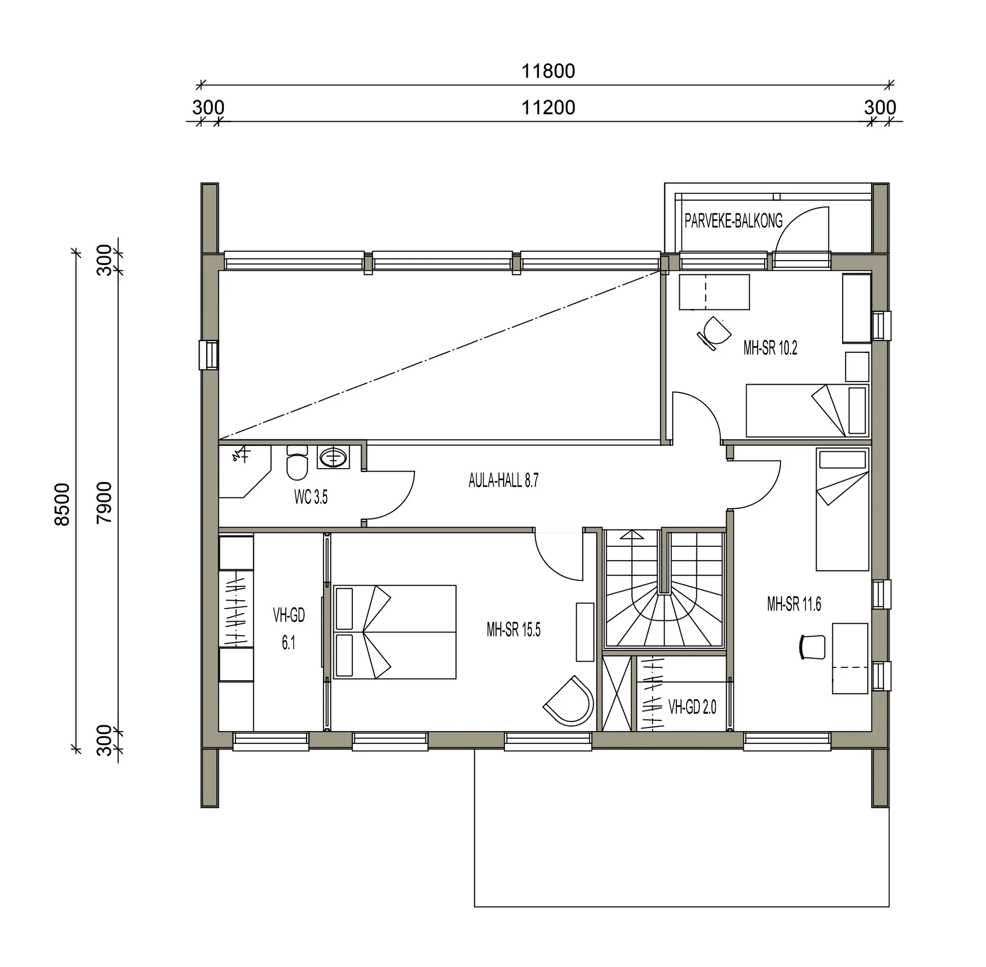 Cubo 150 planritning