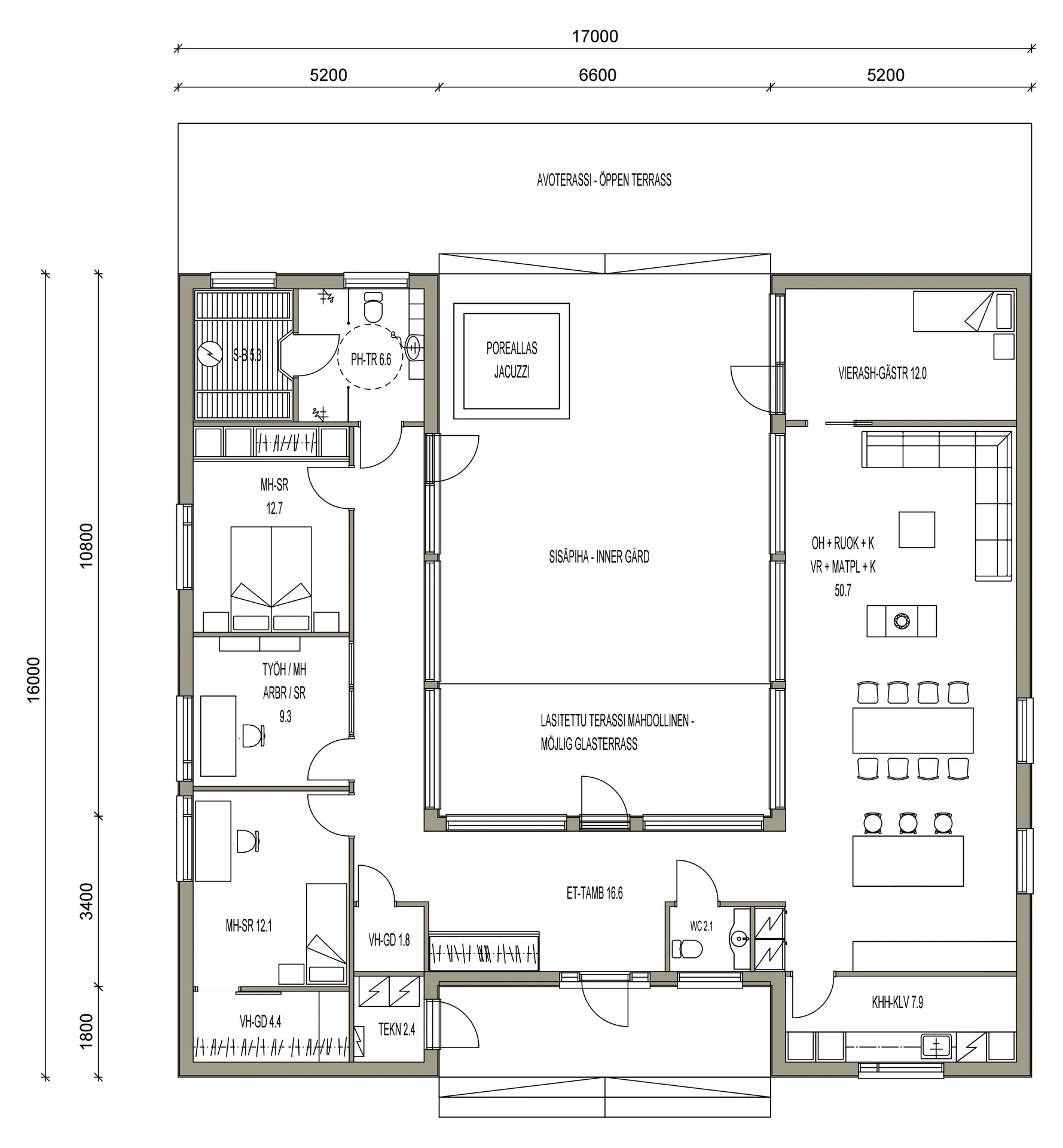 Cubo 160 planritning