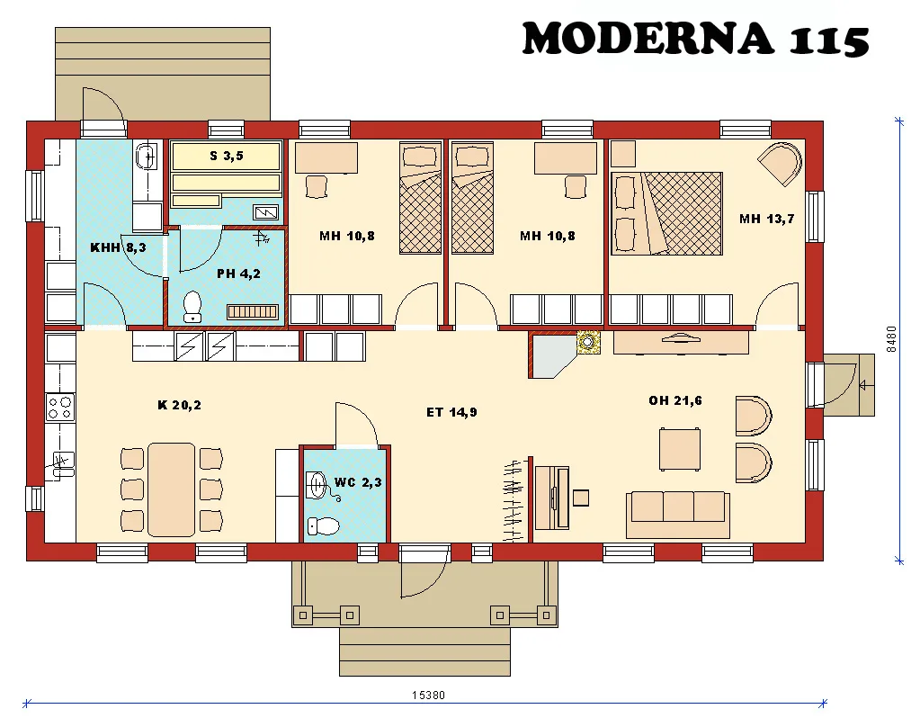 Moderna 115 planritning