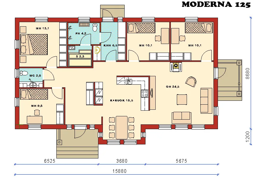 Moderna 125 planritning