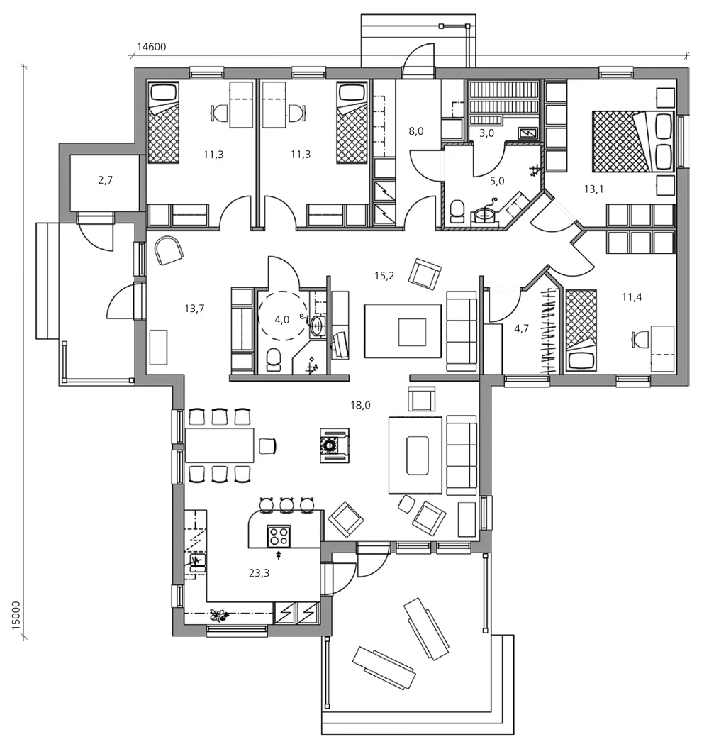 Moderna 150 planritning