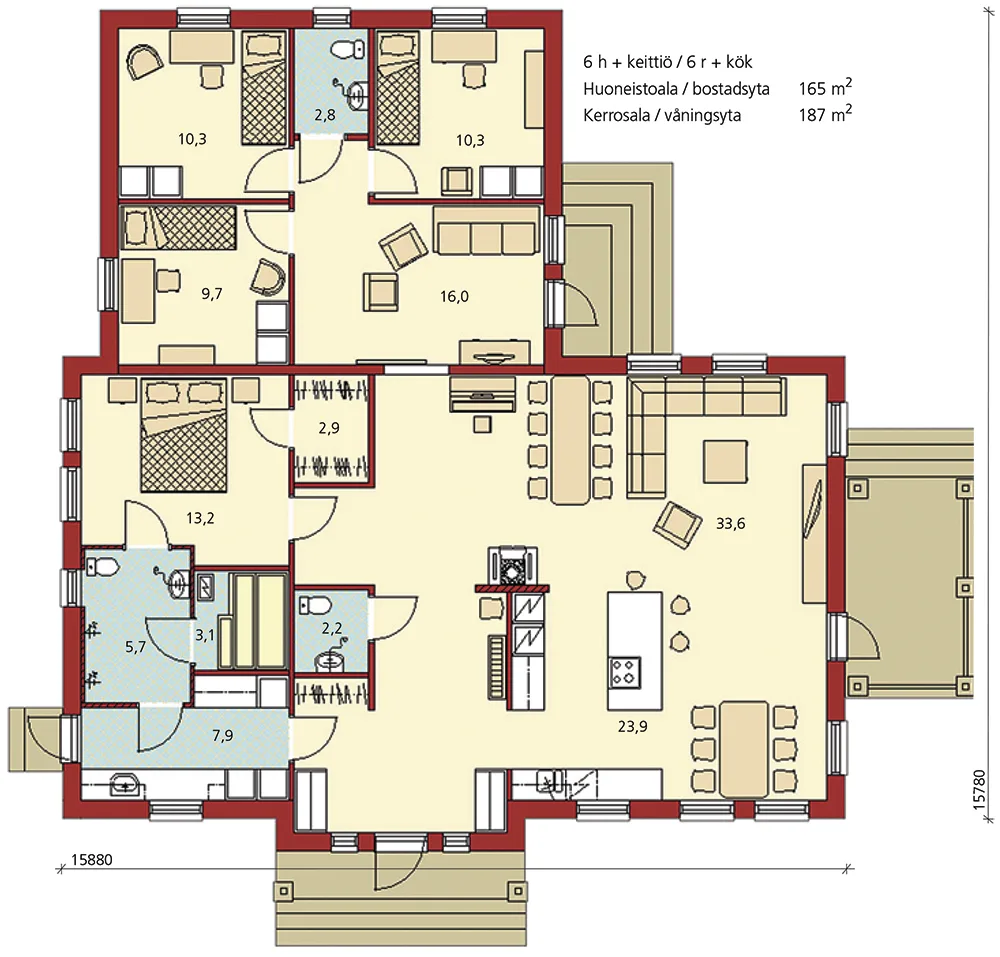 Moderna 165 planritning
