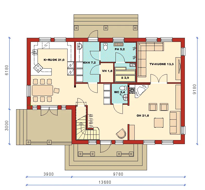 Moderna 166 planritning