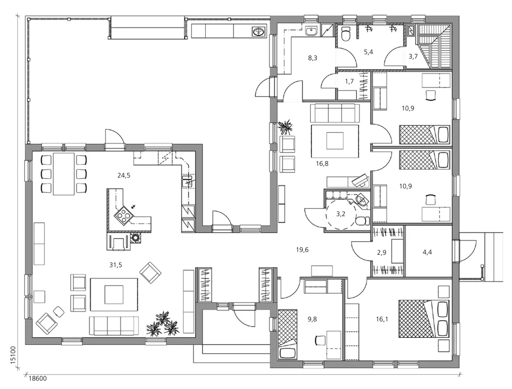 Moderna 170 planritning
