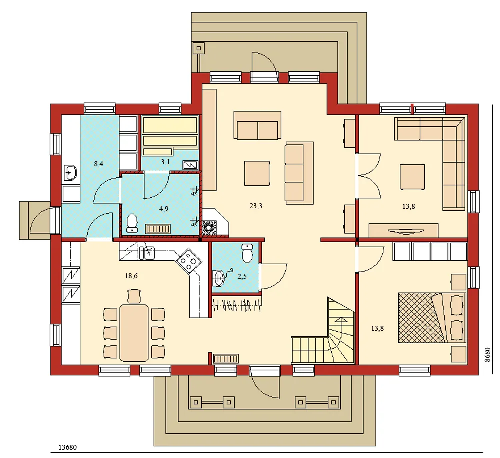 Moderna 182 planritning