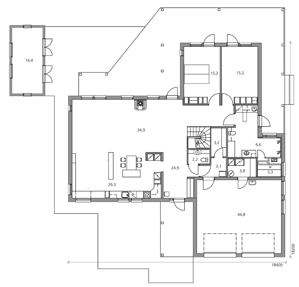 Moderna 220 planritning