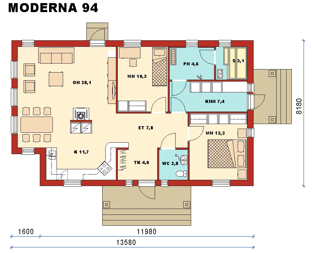 Moderna 94 planritning
