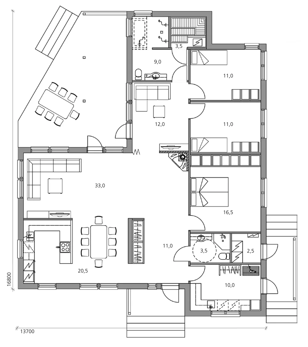 New Moderna 145 planritning
