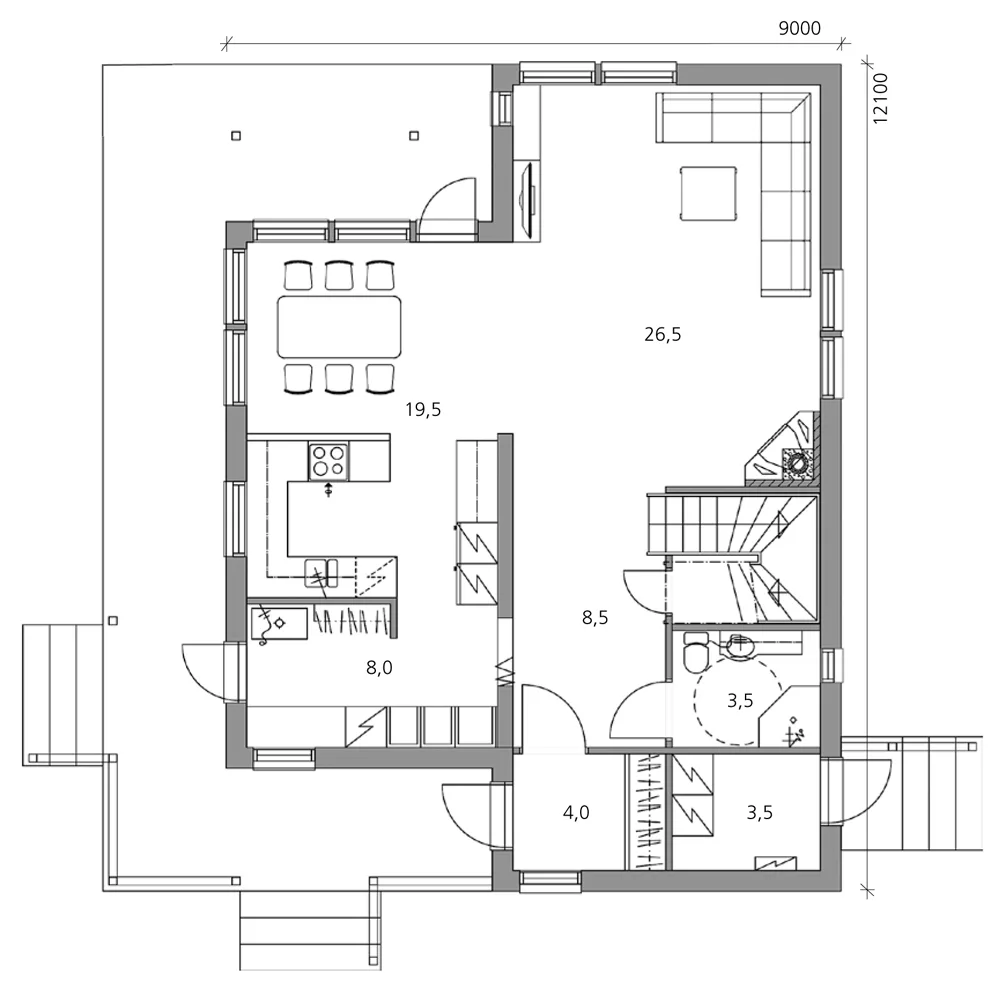 New Moderna 150 planritning