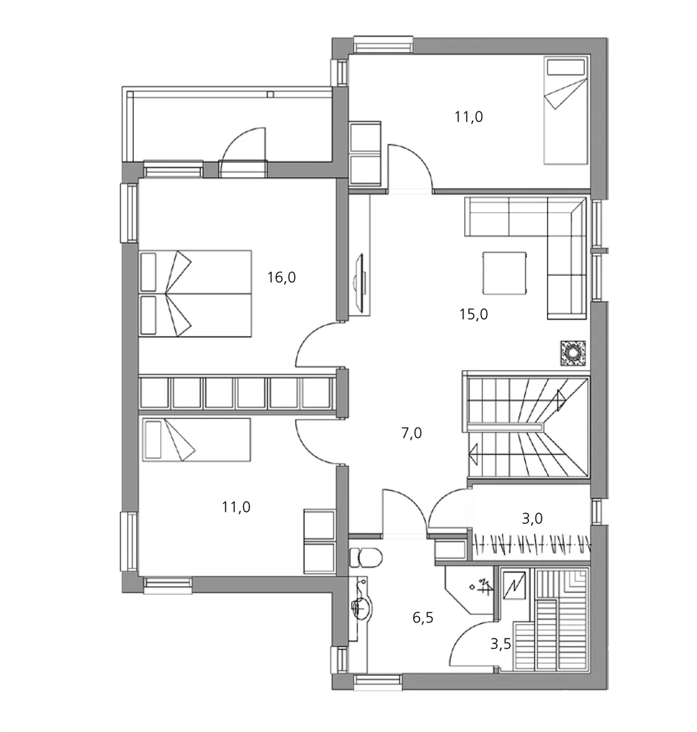 New Moderna 150 planritning