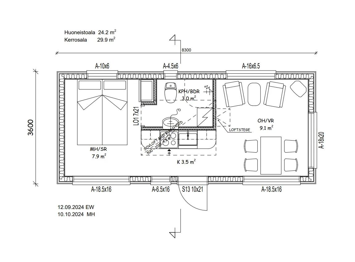 Sandvik 30 klassisk planritning
