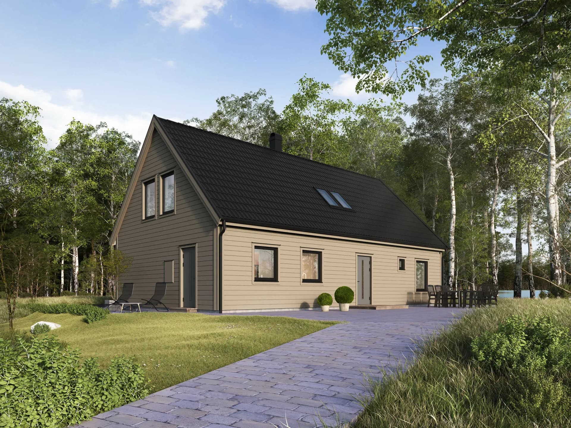 trivselhus stella 99 fasad modern 3D