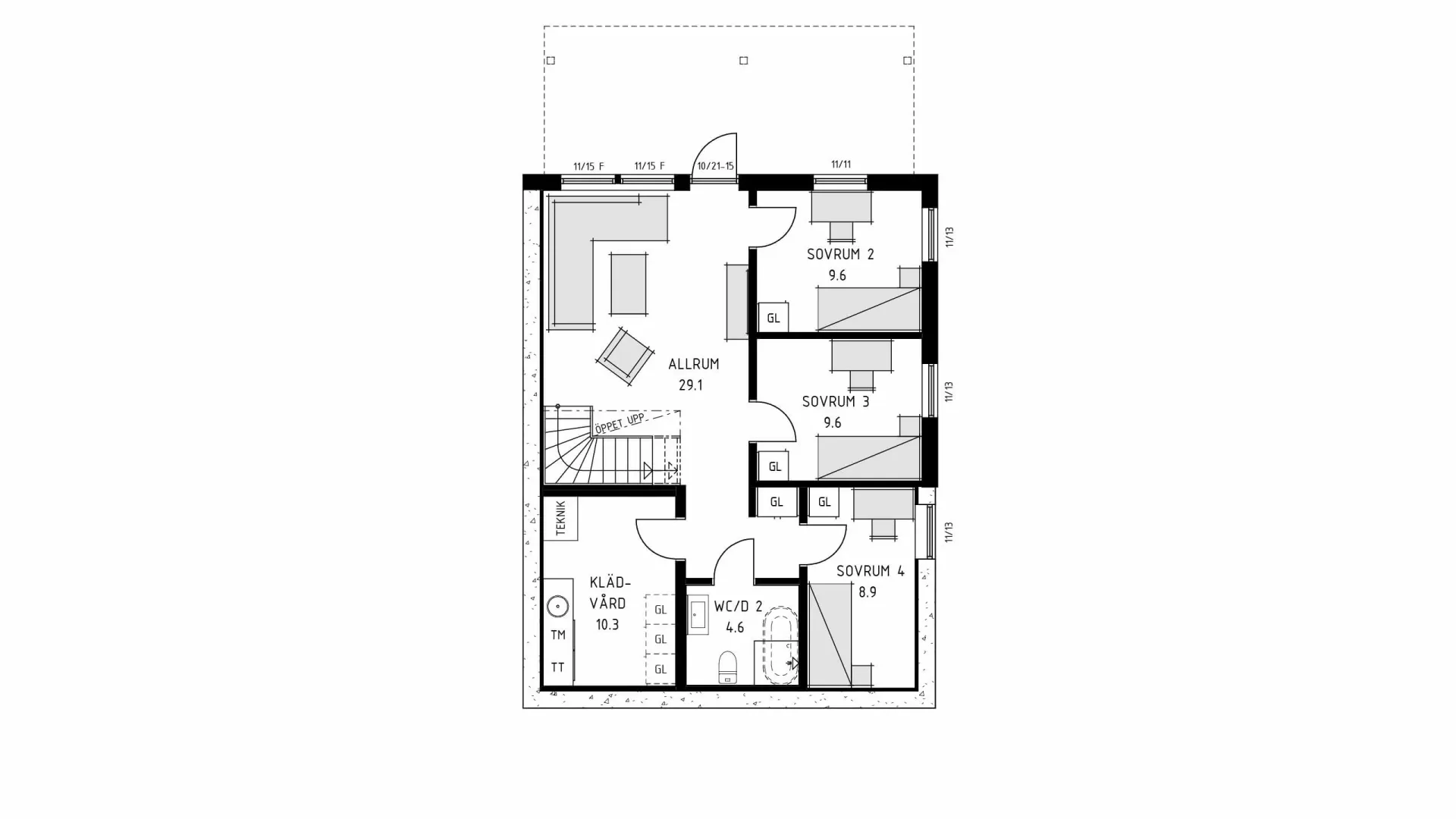 trivselhus sluttningshus villa backatorp planlosning