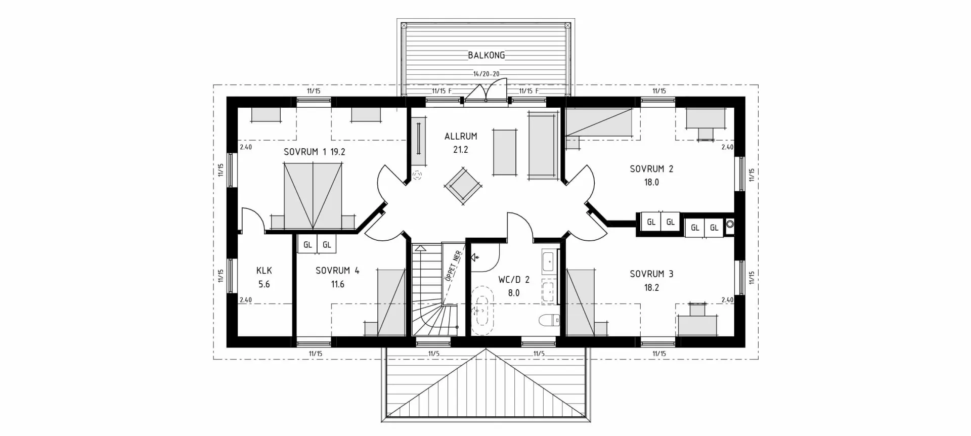 trivselhus villa danderyd planlösning 2D överplan