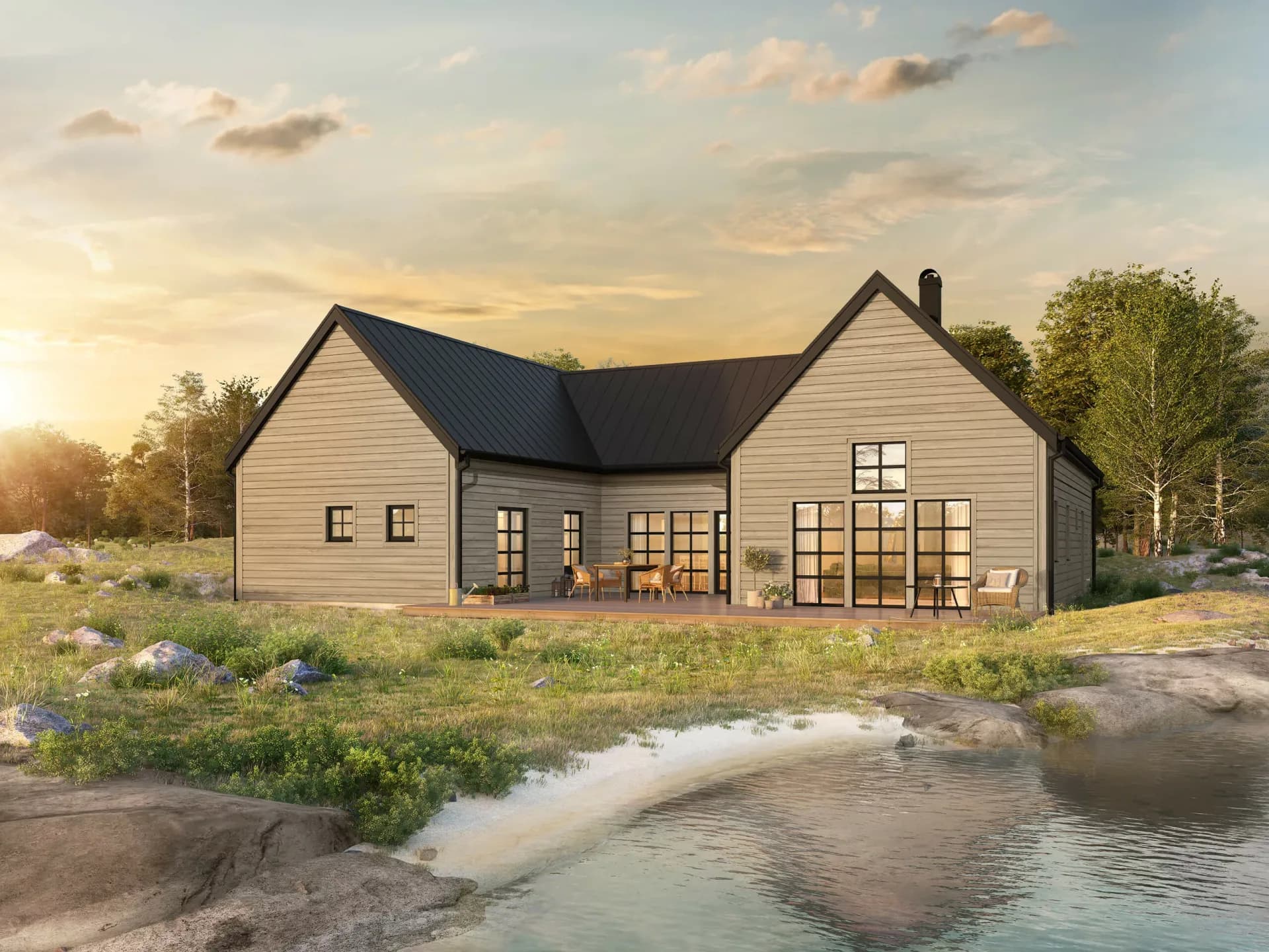 trivselhus villa höganäs fasad ladhus